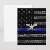 Kolonel Thin Blue Line Distress Vlag Bedankkaart (Voorkant / Achterkant)