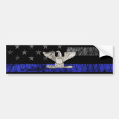 Kolonel Thin Blue Line Distress Vlag Bumpersticker (Voorkant)