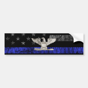 Kolonel Thin Blue Line Distress Vlag Bumpersticker