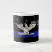 Kolonel Thin Blue Line Distressed Flag Grote Koffiekop (Voorkant)