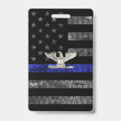 Kolonel Thin Blue Line verweerde vlag Badge (Achterkant)