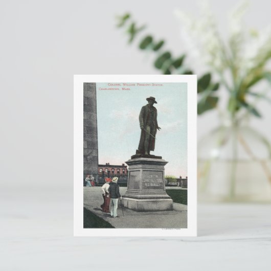 Kolonel William Prescott Statue Scene Briefkaart (Staand voorkant)