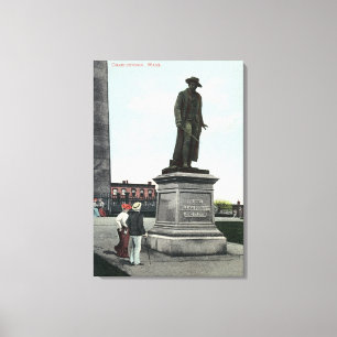 Kolonel William Prescott Statue Scene Canvas Afdruk