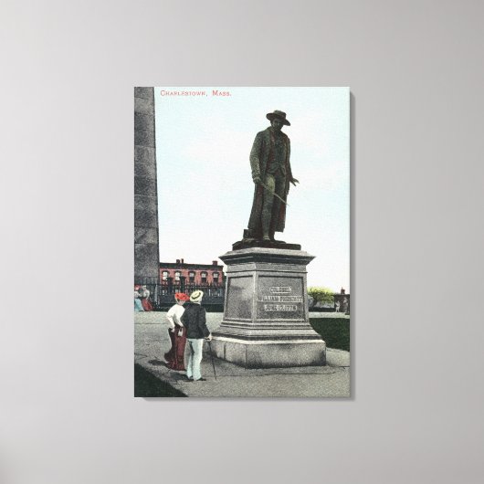 Kolonel William Prescott Statue Scene Canvas Afdruk (Voorkant)