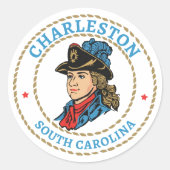 Koloniaal Charleston South Carolina Ronde Sticker (Voorkant)