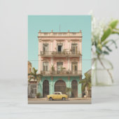 Koloniaal Gebouw Gele Auto Havana Cuba Kaart (Staand voorkant)