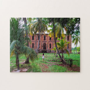 Koloniaal huis Guyana. Legpuzzel