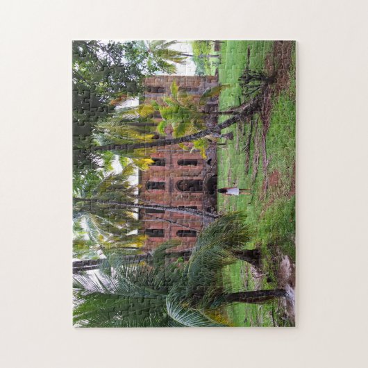 Koloniaal huis Guyana. Legpuzzel (Verticaal)