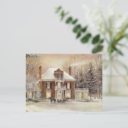  koloniaal kerstfeest feestdagenkaart (Staand voorkant)