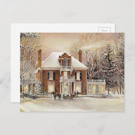  koloniaal kerstfeest feestdagenkaart (Voorkant / Achterkant)