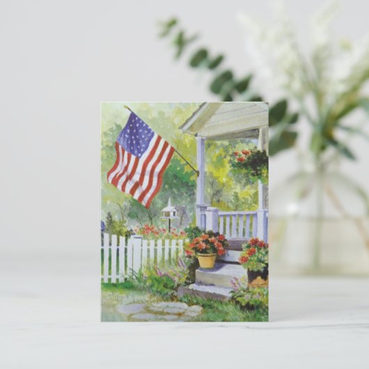 Koloniaal land - Amerikaanse thuisvlag - voorhaven Briefkaart (Staand voorkant)