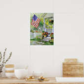 Koloniaal land - Amerikaanse thuisvlag - voorhaven Poster (Keuken)