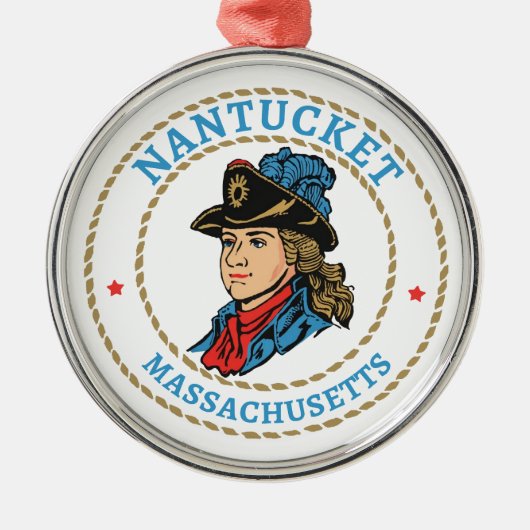 Koloniaal Nantucket Massachusetts Metalen Ornament (Voorkant)