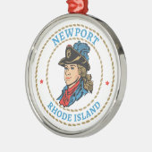 Koloniaal Newport Rhode Island Metalen Ornament (Links)