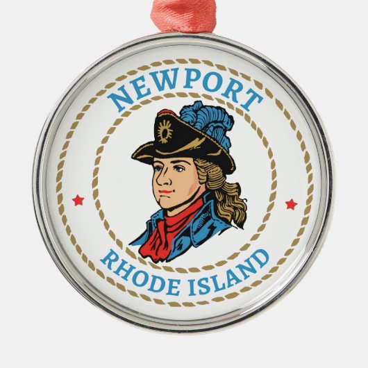 Koloniaal Newport Rhode Island Metalen Ornament (Voorkant)