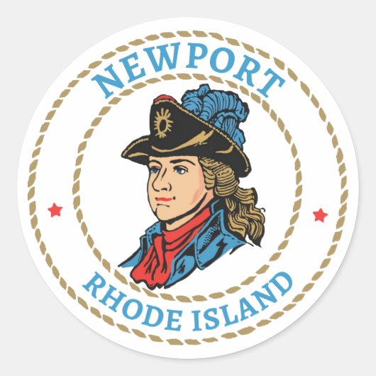 Koloniaal Newport Rhode Island Ronde Sticker (Voorkant)