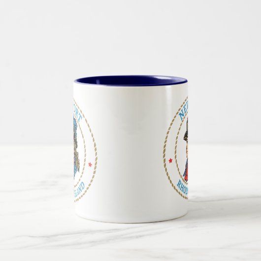 Koloniaal Newport Rhode Island Tweekleurige Koffiemok (Center)