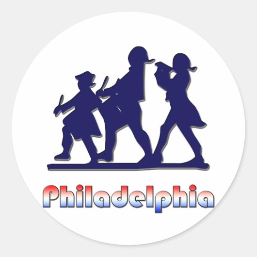 Koloniaal Philadelphia Ronde Sticker (Voorkant)
