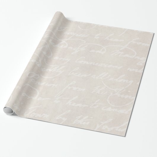 koloniaal roam beige-tekstperkamentpapier cadeaupapier (Uitgerold)