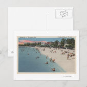 Koloniaal strand, VA - Zonnebaden en Zwemmen Briefkaart (Voorkant / Achterkant)