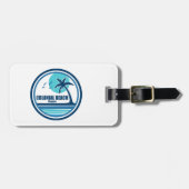 Koloniaal strand Virginia Palm Tree Birds Bagagelabel (Voorkant horizontaal)