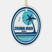 Koloniaal strand Virginia Palm Tree Birds Keramisch Ornament (Rechts)