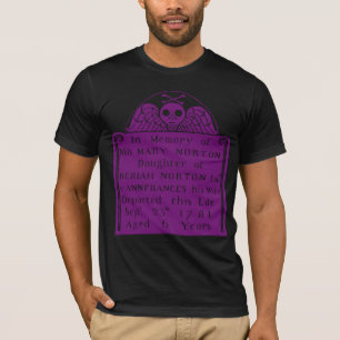 Koloniale Amerikaanse Tombstone Skull Angel Botten T-shirt