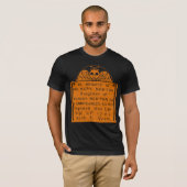 Koloniale Amerikaanse Tombstone Skull Angel Botten T-shirt (Voorkant volledig)
