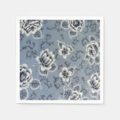  koloniale blauwe bloem | Papier van Napels Servet (Voorkant)