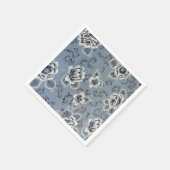  koloniale blauwe bloem | Papier van Napels Servet (Hoek)