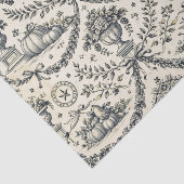 Koloniale Blauwe Oogst Toile Tissuepapier (Detail)