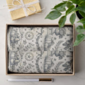 Koloniale Blauwe Oogst Toile Tissuepapier (Geschenk)