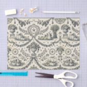 Koloniale Blauwe Oogst Toile Tissuepapier (Craft)