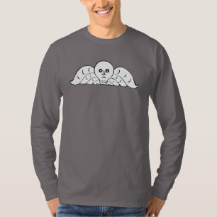 Koloniale Boston grafsteen schedel engel T-shirt