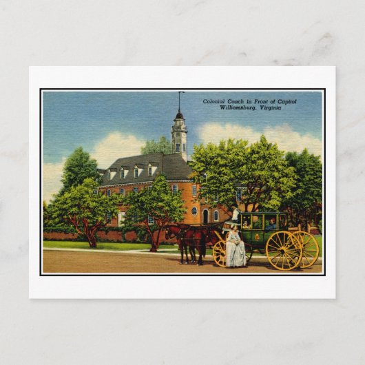 Koloniale coach voor capitol Williamsburg VA Briefkaart (Voorkant)