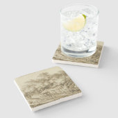 koloniale dagen stenen onderzetter (Zijkant)