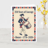 Koloniale Drummer USA Moed Eer Erfenis Kaart (Gele Bloem)