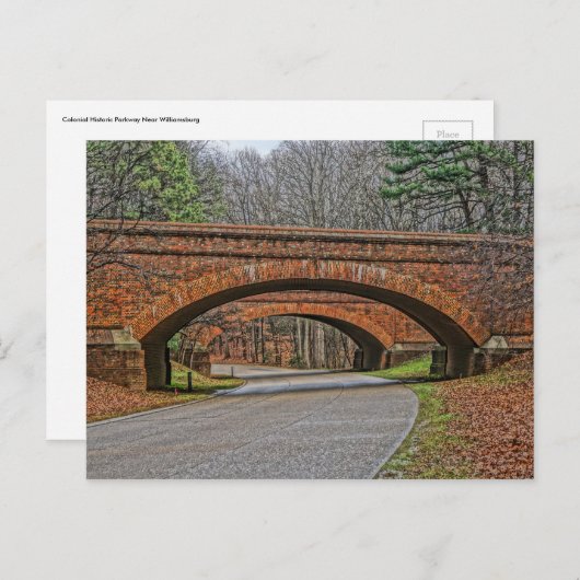 Koloniale historische parkway #1 briefkaart (Voorkant / Achterkant)