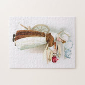 Koloniale liefje maakt een taartpuzzel legpuzzel (Horizontaal)