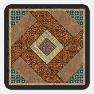 Koloniale Pavement in Dark Green & Rust Vierkante Sticker
