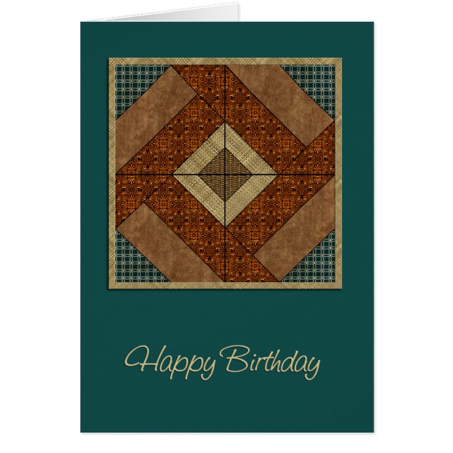 Koloniale pavement Quilt Square in Rust & Green (Voorkant)