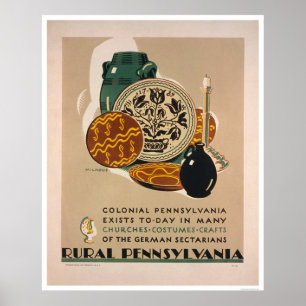 Koloniale Pennsylvania 1940 WPA Poster
