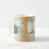 Koloniale pompoen mand koffie mok (Voorkant links)