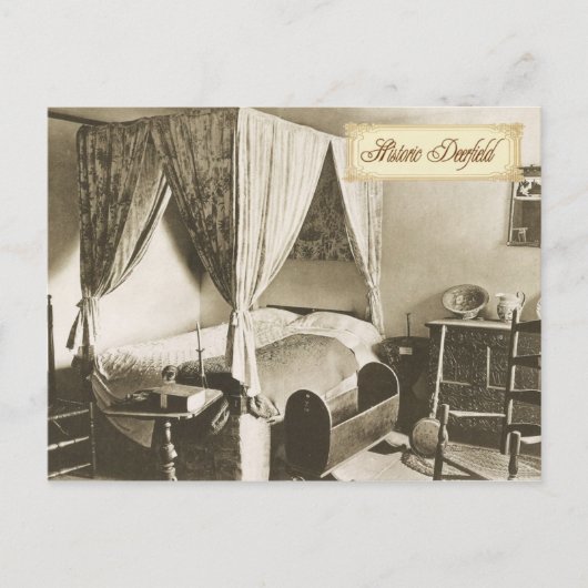 Koloniale slaapkamer in Historic Deerfield, MA Briefkaart (Voorkant)