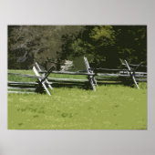 Koloniale Virginia Split Rail Fence II Poster (Voorkant)