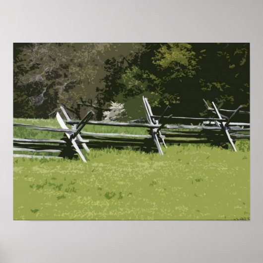 Koloniale Virginia Split Rail Fence II Poster (Voorkant)
