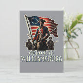 Koloniale Williamsburg Colonial Soldier Vintage Kaart (Staand voorkant)