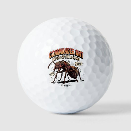 Kolonie Grafisch Commandant Mier Kracht Golfballen (Voorkant)