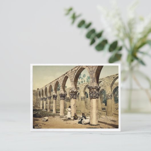 Kolonnade van de oude moskee, Baalbek, Heilige Laa Briefkaart (Staand voorkant)