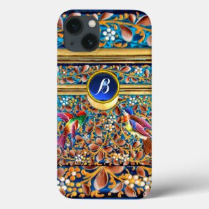 KOLOPENDE VOGELS EN ZWEEKDIEREN BLAUW-MONOGRAM Case-Mate iPhone CASE